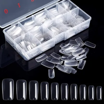 Productafbeelding van Acrylnagels, 500 stuks, transparante nagel tips voor gelnagels