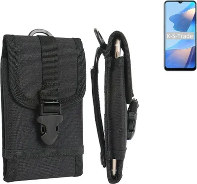 Produktbild von K-S-Trade Holster Handy Hülle kompatibel mit Oppo A16s Holster Handytasche Gürtel Tasche Schutz Hülle Robust Outdoor schwarz