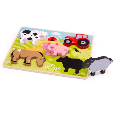 Obrázok produktu pre Bigjigs Toys Vkládací puzzle farma