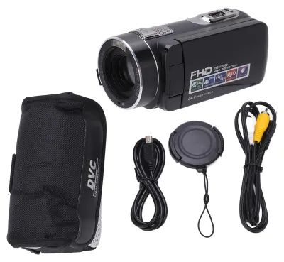 Produktbild von Videokamera, Camcorder, Full HD 1080p, 24 MP, 270°-Drehung, 2,7-Zoll-LCD-Bildschirm, 18-facher Zoom, digitale Camcorder