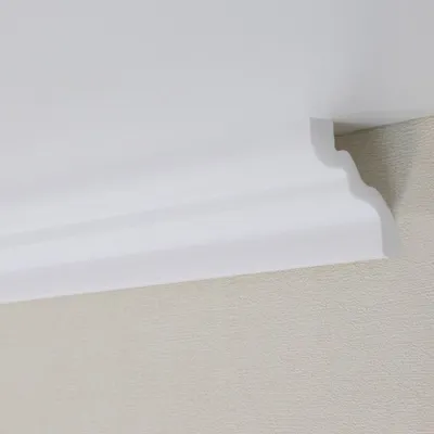 Produktbild von PROVISTON | Stuckleiste | Polystyrol | 46 x 50 x 2000 mm | Weiß | Deckenleiste | Überstreichbar | Einfache Montage | Hochwertig | Stabil und Leicht | 30 Meter