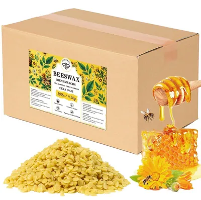 Immagine prodotto di Pastiglie di cera d'api gialla, 4,5 kg, per cosmetici e produzione di candele