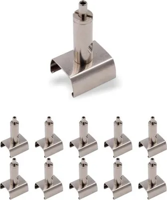 Produktbild von 10x Drahtseilhalter / Gripper 15, mit Clip für UNIPRO 3-Phasen-Stromschienen | vernickelt