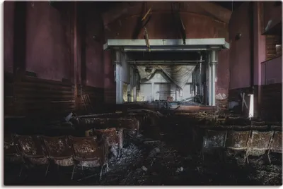 Produktbild von ARTland Leinwandbild Lost Place - Kino - verlassene Orte Größe: 90x60 cm