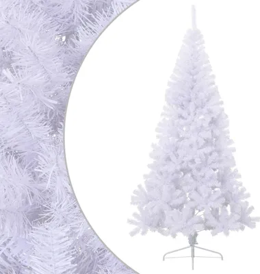 Zdjęcie produktu dla vidaXL Sztuczna pół choinka ze stojakiem biała 240 cm PVC