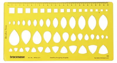 Schmuckdesign-Schablone mit 56 Edelsteinformen, 27,2 x 14,5 cm