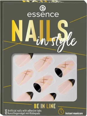 Produktbild von Essence Nails in style, Fingernägel, Mehrfarbig, Muster, 12 Stück(e), Vorbereitung: Ihre Nägel sollten sauber und ölfrei sein. Reinigen Sie Ihre Naturnägel mit..., Sichtverpackung