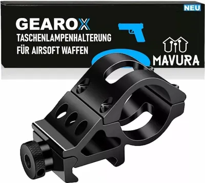 Produktbild von GEAROX Universelle LED Taschenlampenhalterung für Airsoft Waffen Universalhalter