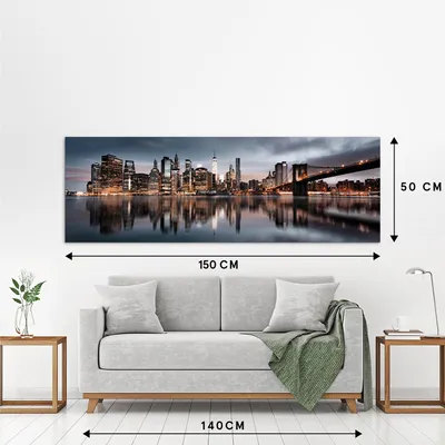Produktbild von ArtUniverse Glasbild Manhattan 50 x 150 cm
