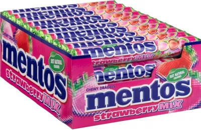 Produktbild von Mentos Erdbeere einzeln 40 x 37,5 Gramm
