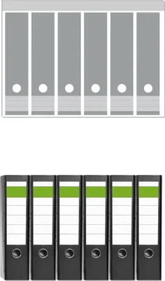 Produktbild von Wallario 6 Stück breite Ordner inkl. Klebeetiketten mit Motive Grau -  Set mit Rückenschildern / Ordnerrücken Stickern