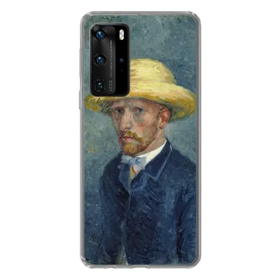 Produktbild von MuchoWow® Handyhülle Schutzhülle Hülle für Huawei P40 Pro Selbstbildnis mit Hut - Vincent van Gogh Silikon Softcase Handy Hülle - Schutz