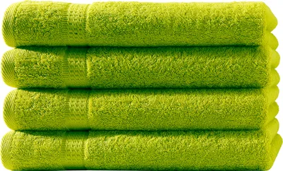 Produktbild von 4er Set Frottee Gästetücher Elegance 30x50 cm 100% Baumwolle 500 gsm Gästetuch apfelgrün