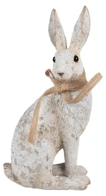 Produktbild von Clayre & Eef Dekorationsfigur Kaninchen 14x10x26 cm Grau Kunststoff