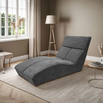 Produktbild von Chaiselongue SAN DIEGO im Velours, Farbe: Dunkelgrau