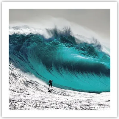 Produktbild von Poster - Poster ohne Rahmen - Surfen Welle Türkis - 60x60 cm - Wand Bild - Wanddeko - Wandbilder - Kunstposter - Wandposter - Bilder - Kunstdruck - Wanddekoration - Wandbild - P2XAC60x60-4351