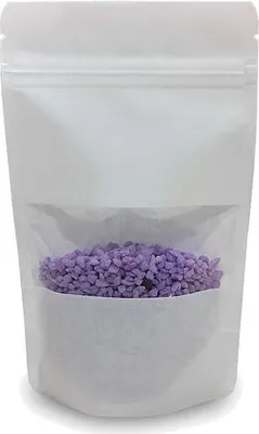Produktbild von 1000x Standbodenbeutel Kraftpapier weiß mit Fenster 110x185x65mm 250ml