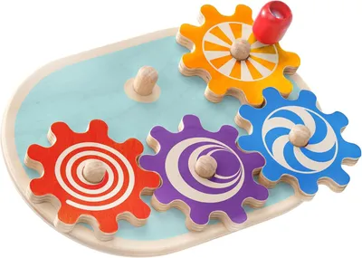 Immagine prodotto di Lollivella - Ingranaggi - Giocattolo in legno per lo sviluppo della motricità - Colorato