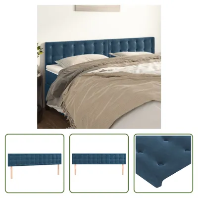 Produktbild von The Living Store Kopfteile 2 Stk. Dunkelblau 80x5x78/88 cm Samt