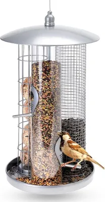 Produktbild von Dreifache Vogeltränke aus Metall für Fettbälle 36,5 cm