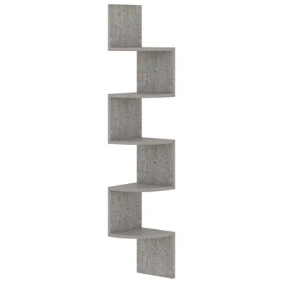 Immagine prodotto di vidaXL scaffale angolare a parete grigio cemento 19x19x123 cm materiale a base di legno