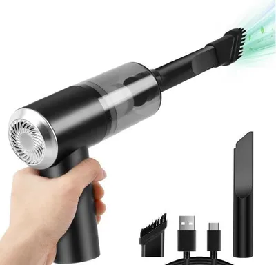 Produktbild von suloea Handstaubsauger Akku Autostaubsauger Hand Stark Mini Staubsauger Auto Kabellos USB aufladbar Tragbar Leicht 310g Handsauger mit LED-Licht für Tisch Tastatur PC