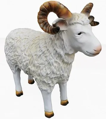 Zdjęcie produktu dla Zackelschaf Figurka Ogrodowa Dekoracja Farma Dekoracja Statuetki Rzeźby Owce 75cm