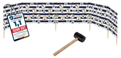 Produktbild von Garronda Strand Windschutz Sichtschutz 6m lang plus Gummihammer GAEX001 (Anker-65, 6 m)