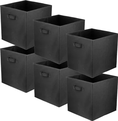 Produktbild von Lavita Storage Box | faltbare Aufbewahrung Boxen 31 x 31 x 31 cm | Schubladen-Organizer Box| Ordnungssysteme für Kleidung | Kleideraufbewahrung & Organisation | Schwarz | 6 stück