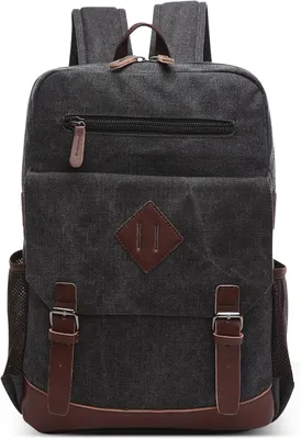 Produktbild von Rucksack Canvas Vintage Herren, groß, 17,3 Zoll Laptopfach, für Reisen