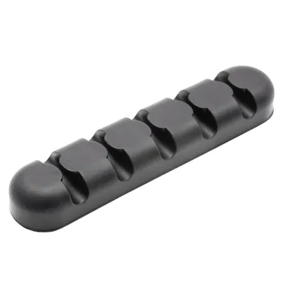 Produktbild von vhbw Kabel-Organizer für Stromkabel, USB-Kabel, Audio-Kabel - Kabelhalter mit 5 Steckplätzen Schwarz
