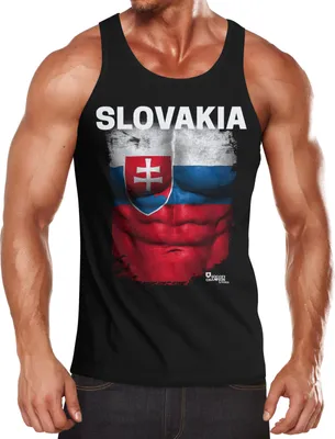 Produktbild von EM Tanktop Herren Fußball Slowakei Flagge Fanshirt Waschbrettbauch MoonWorks® M