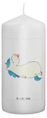 Produktbild von Mr. & Mrs. Panda Kerze Einhorn Schnuller 15 x 7 cm - Weiß - Geschenk, Geburtstag, Säugling, Geburt, Mama, Erinnerungslicht, Erinnerungskerze, Wachskerze, Unicorn