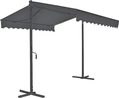 Two cantilever umbrellas are shown against a white background.