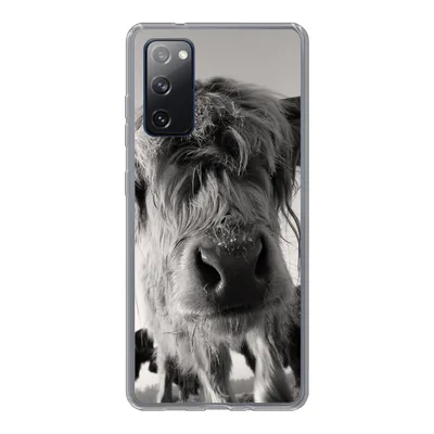 Produktbild von MuchoWow® Handyhülle Schutzhülle Hülle für Samsung Galaxy S20 FE Schottischer Highlander - Schwarz - Weiß - Tiere Silikon Softcase Handy Hülle - Abdeckung