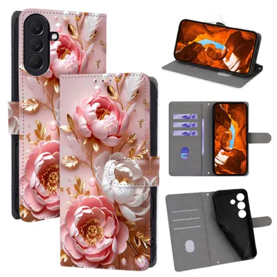 Image de Étui de protection rabattable en simili cuir pour Samsung Galaxy A18 / A17 4G / 5G, design livre
