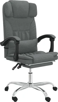 Image de Fauteuil de massage inclinable de bureau Gris foncé Tissu