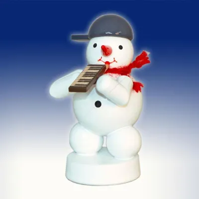Produktbild von Schneemann Musikant mit Melodica (8cm) von Zenker Volkskunst