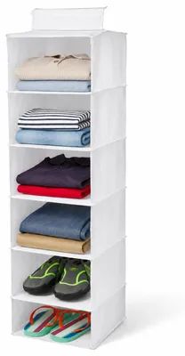 Productafbeelding van Koopman schrankorganizer, opbergmand met 6 vakken, wit, kunststof