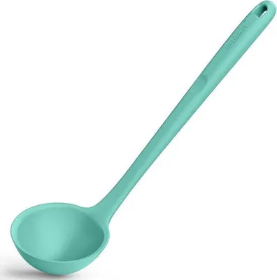 Produktbild von Unyqoos® 34 cm Silikon-Suppenkelle – hitzebeständig bis 315°C, nahtlos & antihaft, langer Griff, Schöpflöffel für Saucen, Eintöpfe und Jus