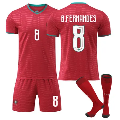 Immagine prodotto di #8  B.FERNANDES Maglia da calcio del Portogallo per i Mondiali 2026, per bambini e adulti. TAGLIA:S