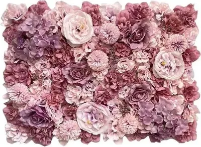 Produktbild von Blumenwand, Seidenmaterial, Anpassbares Design, Violettrosa, 60x40cm