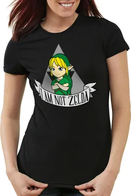 Produktbild von style3 I am not Zelda Damen T-Shirt link hyrule gamer, Farbe:Schwarz, Größe:2XL