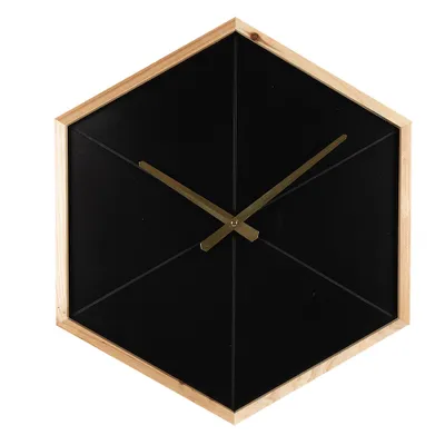 Produktbild von Clayre & Eef Wanduhr 50 cm Schwarz Braun Holz