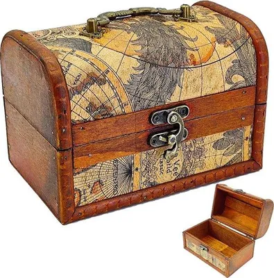 Produktbild von Famanu Holzschatzkiste mit Deckel - 15 x 10 x 10 cm