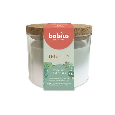 Produktbild von Bolsius Duftkerze mit Korkdeckel True Joy grün Botanic Freshness
