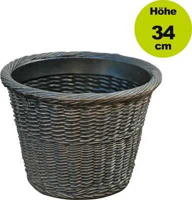 Produktbild von Blumenkübel Pflanzenkübel Blumentopf Bambus R im Weiden-Korb Stil (450mmx340mm)