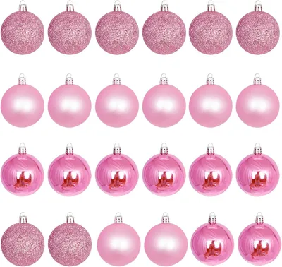 Immagine prodotto di Palline per albero di Natale, rosa, 24 pezzi, 3 cm, decorazioni per albero di Natale