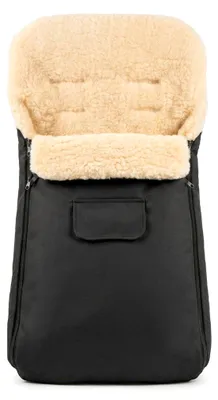 Produktbild von Baby-Joy® Fußsack KAI XL 105cm Wolle Winterfußsack Kinderwagen 6 Mon-3 Jahre - Farbe: 01 schwarz, KI-generiertes Bild