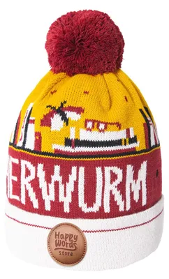 Produktbild von Warme Wintermütze mit farbenfrohem Buchmotiv